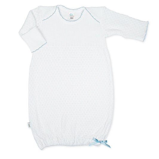 Knit Overlap Shoulder Gown With Bow | NB | Paty