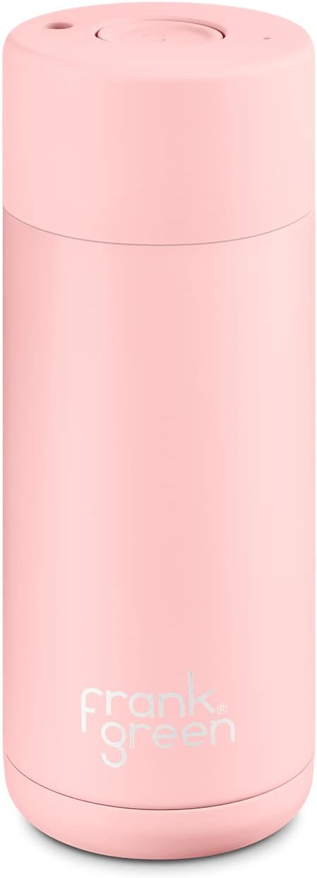 Ceramic Reusable Cup with Push Button Lid | Large 16oz