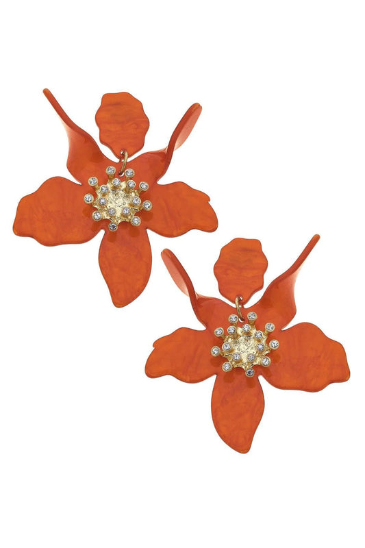 Chloe Resin Flower Statement Earrings | Canvas