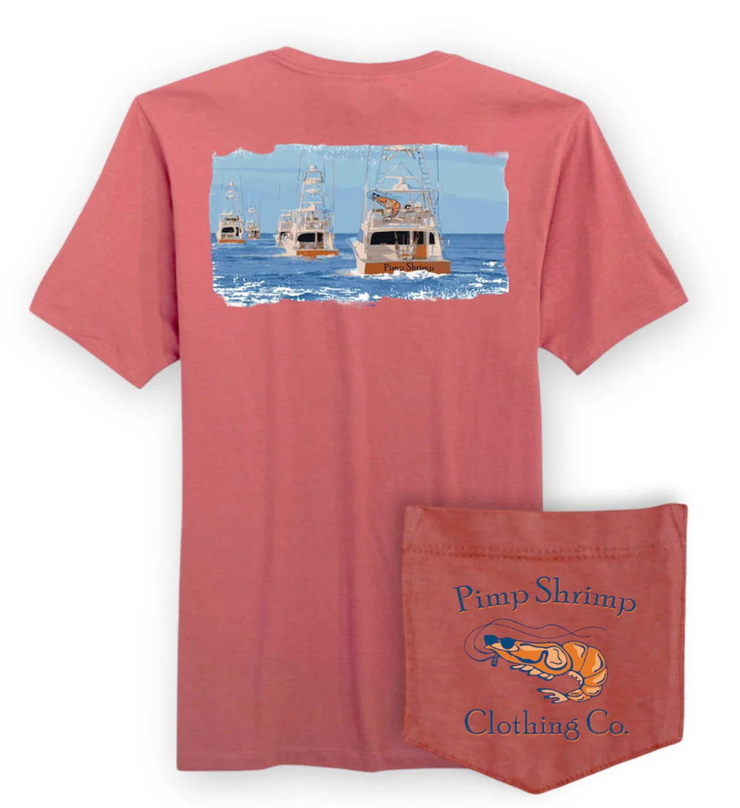"Gone Fishing" Short Sleeve Pocketed Tee | Pimp Shrimp Clothing Co.