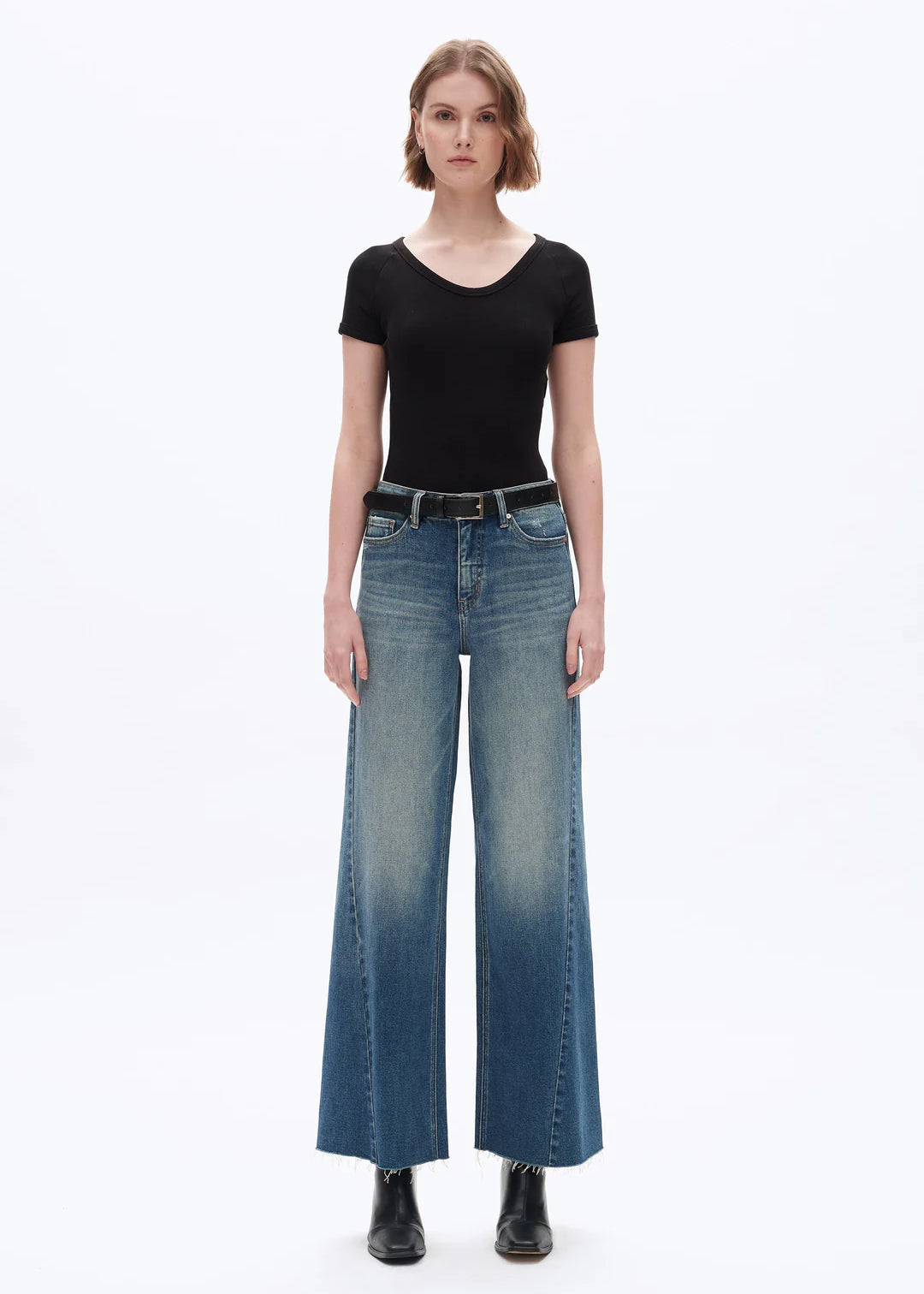 Beth High Rise Wide Leg Denim Jeans