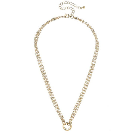 Celia 3-Row Dainty Charm Necklace