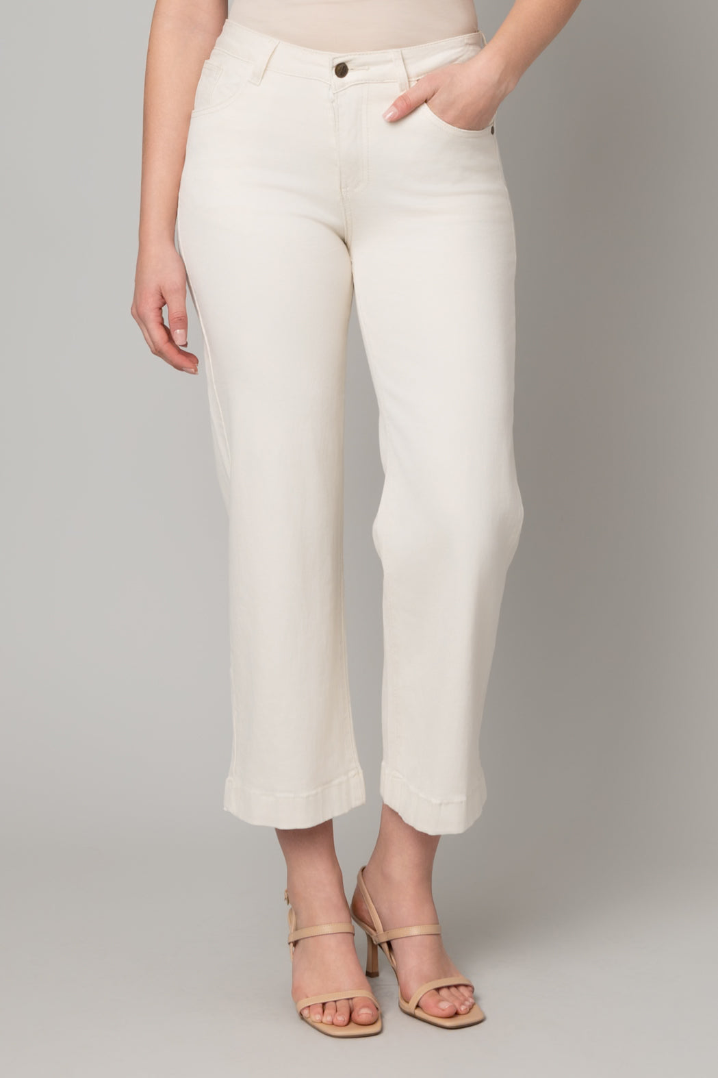 Stretch Twill Wide Leg Jean