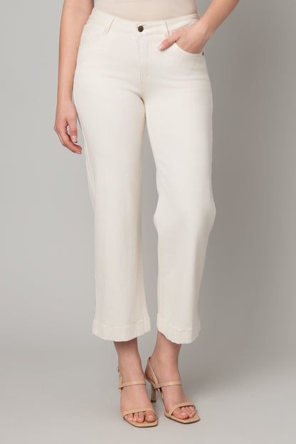 Stretch Twill Wide Leg Jean