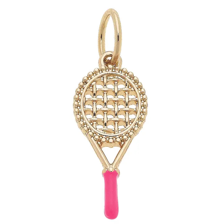 Tennis Racquet Enamel Charm