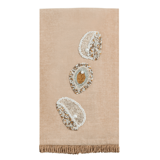 Chambray Beaded Oyster Towel
