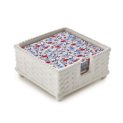 Ceramic Basketweave Cocktail Napkin Holder