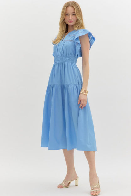 Charming In Chambray Midi Dress