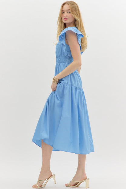 Charming In Chambray Midi Dress
