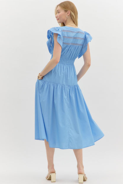 Charming In Chambray Midi Dress