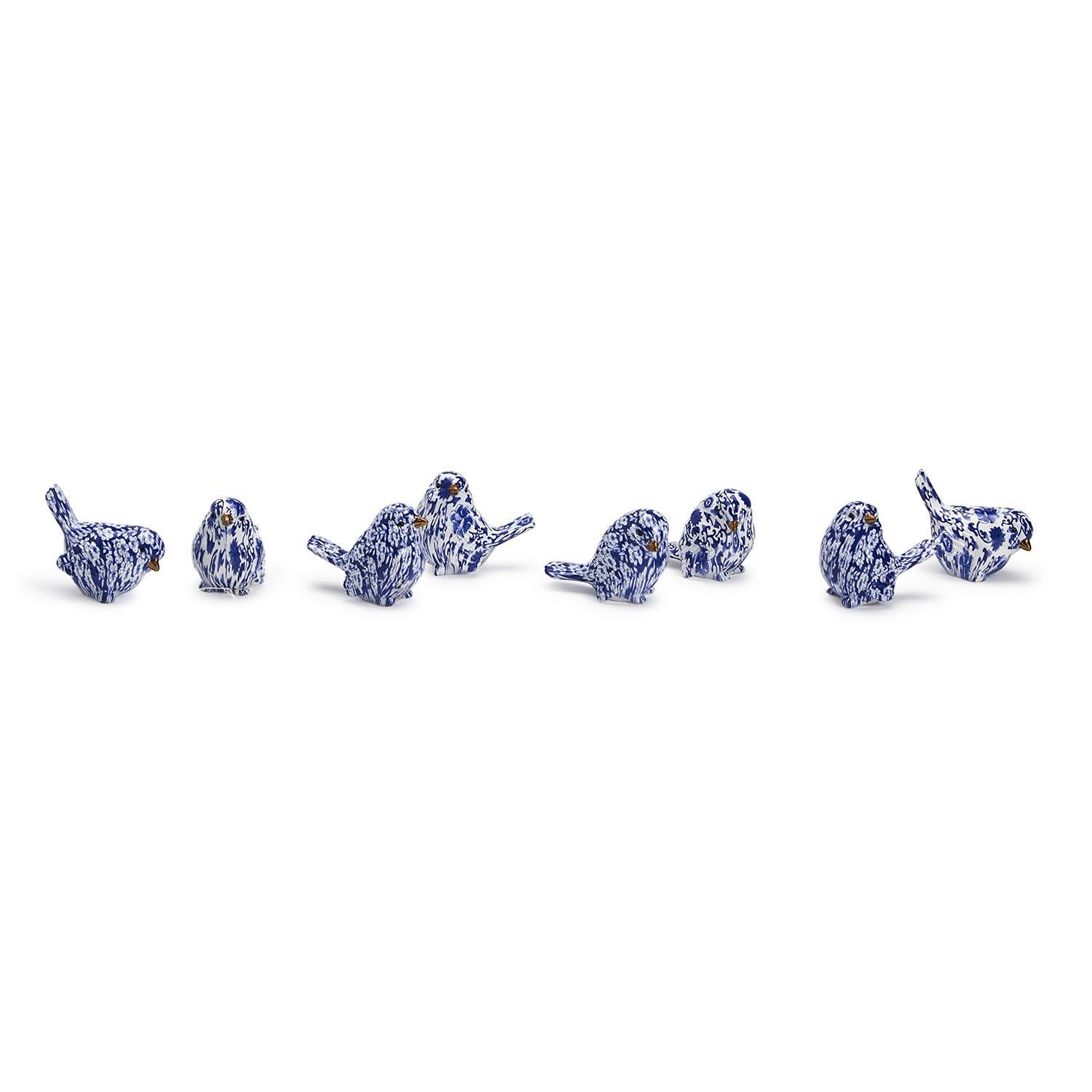 Chinoiserie Blue Robin Decorative Resin Bird