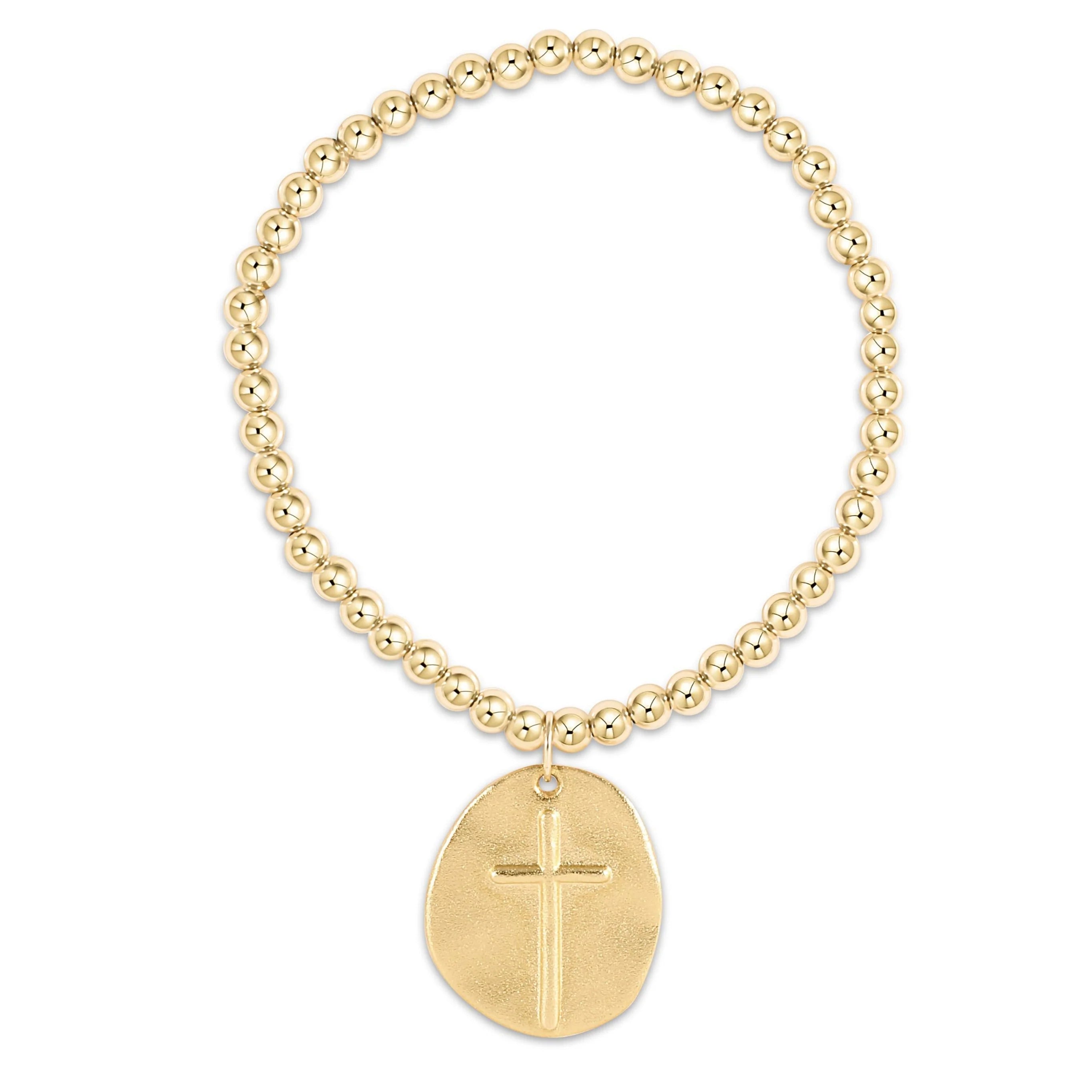Classic Gold 4mm Bracelet - Inspire Gold Disc | enewton