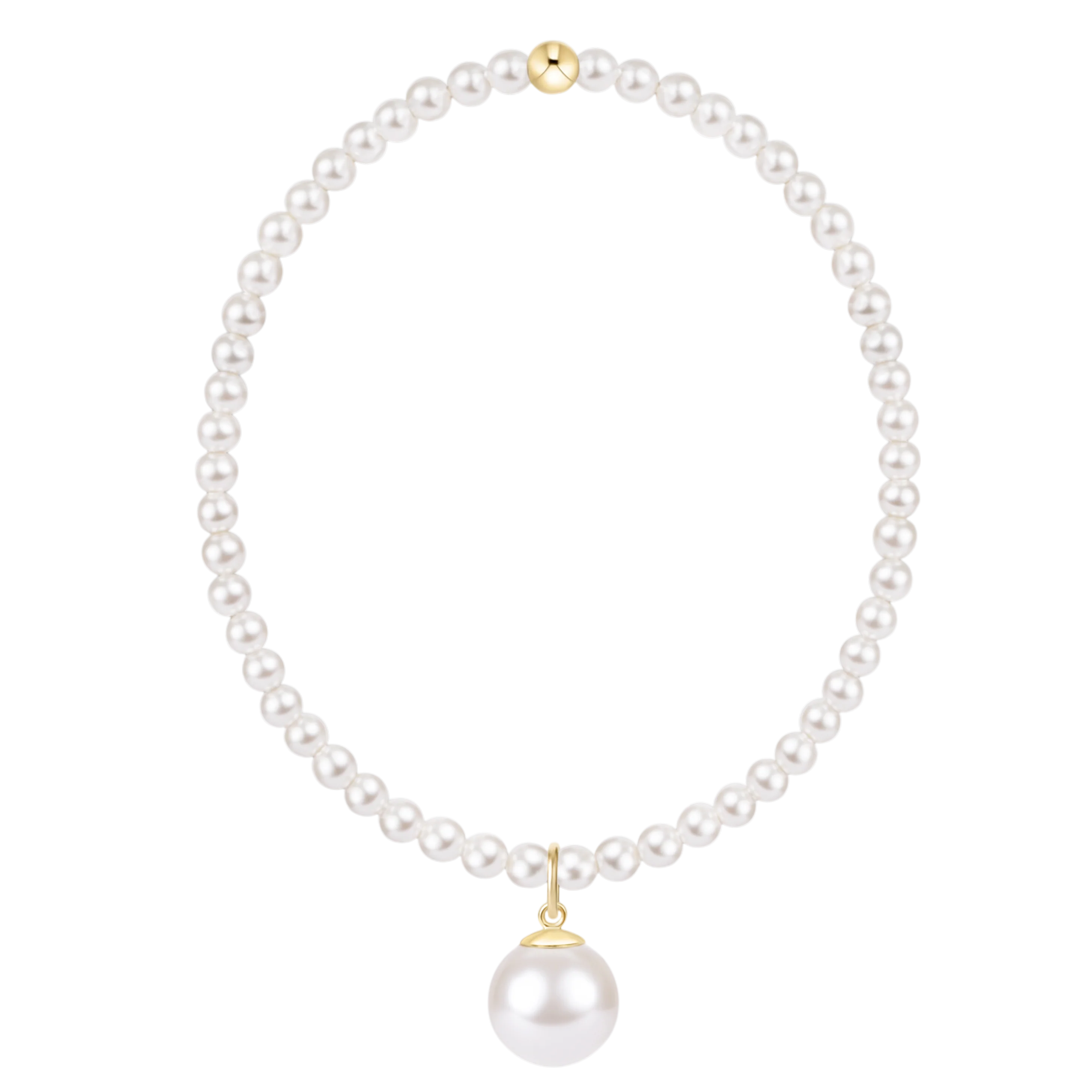 Classic Pearl 3mm Bracelet - Classic Pearl 10mm Charm | enewton