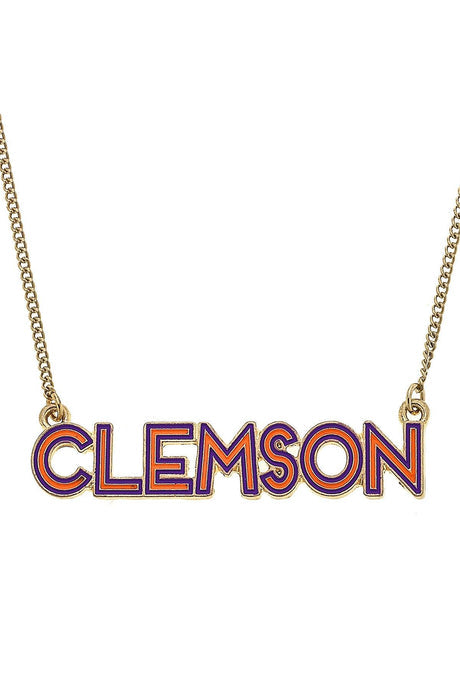 Clemson Tigers Outline Enamel Necklace