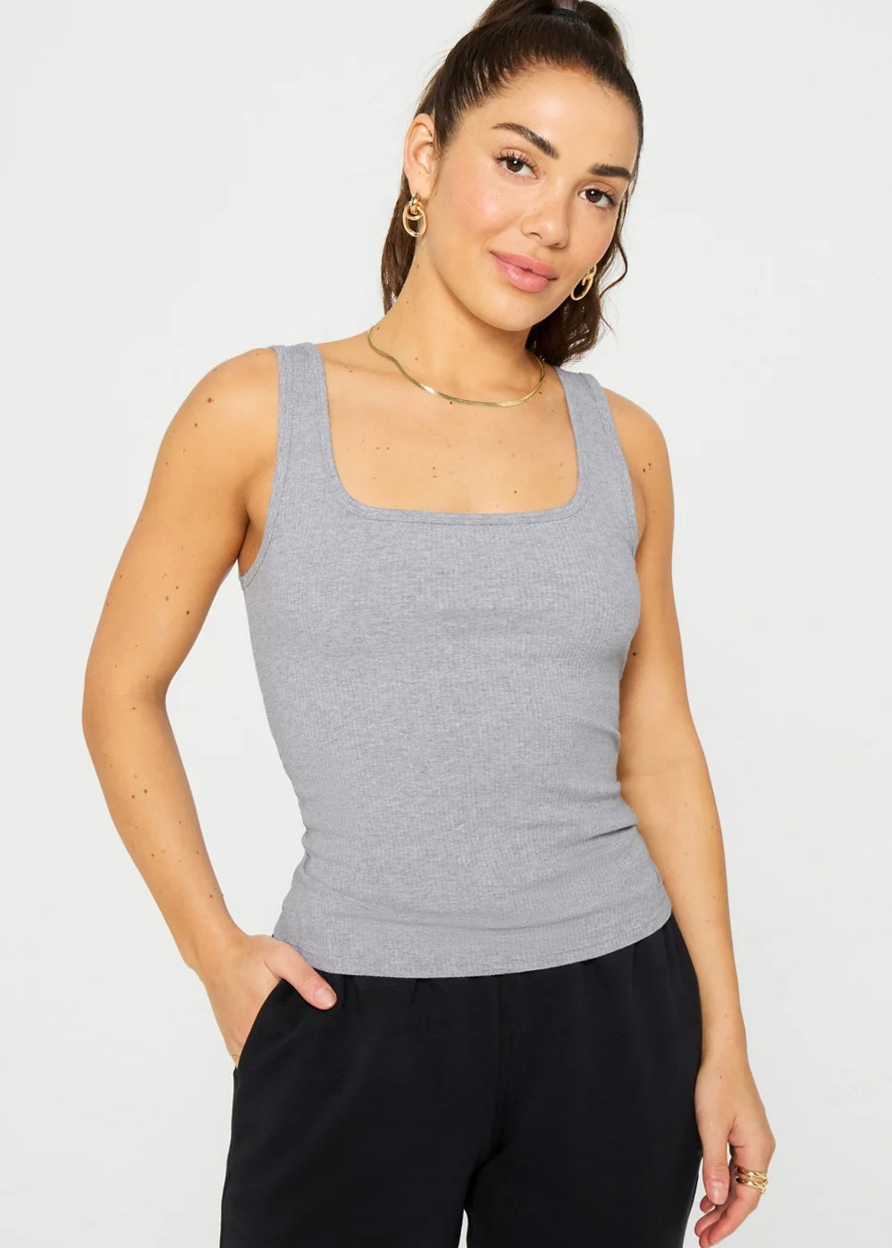 Daily Rib Square Neck Tank | Fabletics