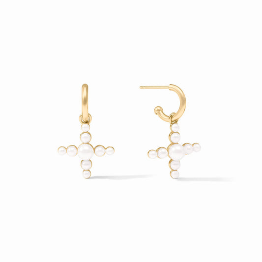 Gumdrop Cross Hoop & Charm Earring | Julie Vos