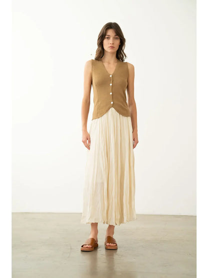 Elegant Crinkled Maxi Skirt