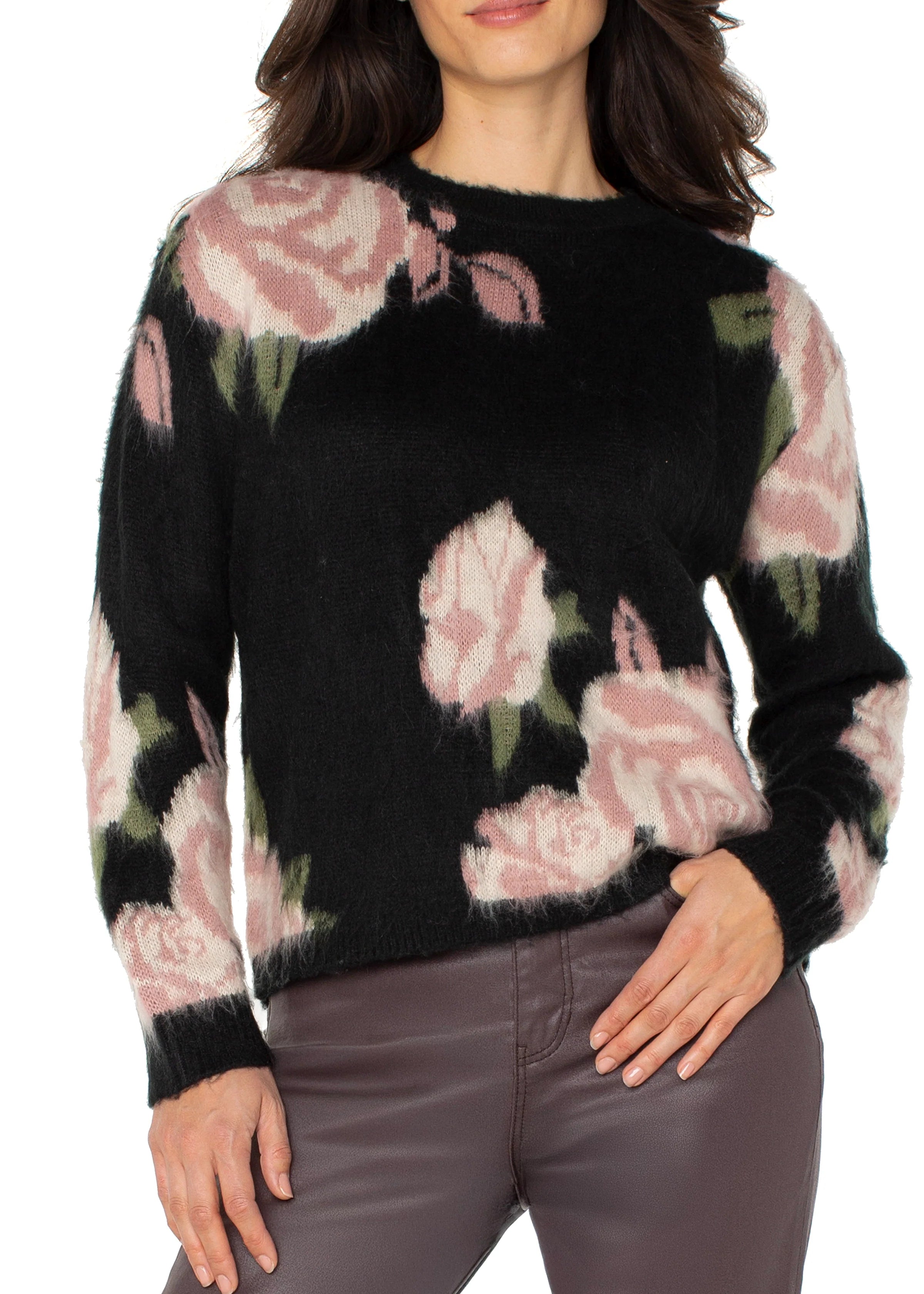 Crew Neck Drop Shoulder Sweater