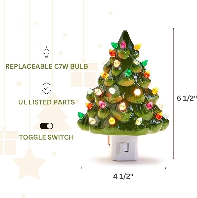 Vintage Christmas Tree Nightlight Decor