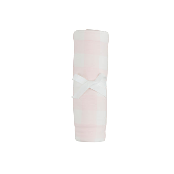 Pink Gingham Stretchy Swaddle