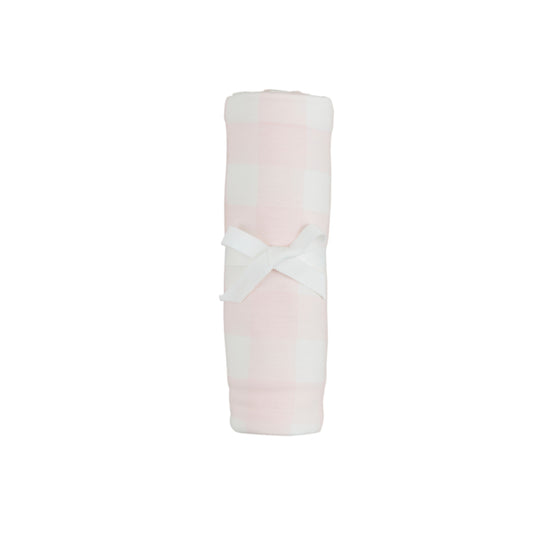 Pink Gingham Stretchy Swaddle