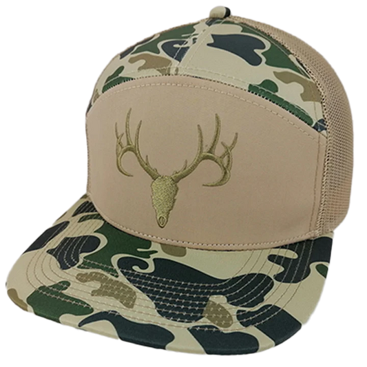 Deer Skull Embroidered Trucker Hat