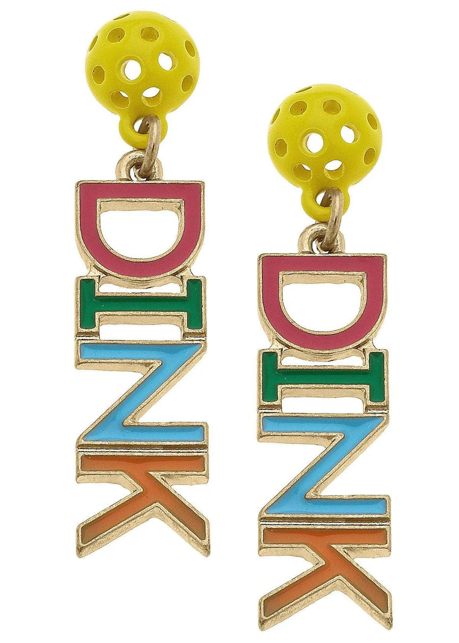 Ellie Pickleball Enamel Dink Earrings