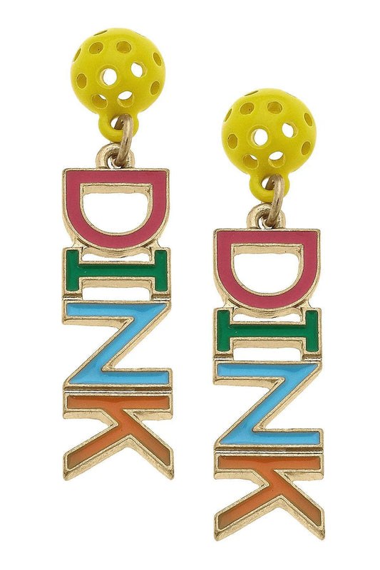 Ellie Pickleball Enamel Dink Earrings