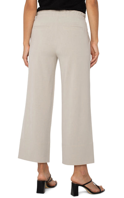 Pull-On Tie Waist Wide Leg Ankle Pant | Liverpool