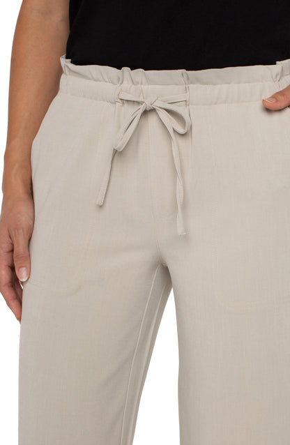 Pull-On Tie Waist Wide Leg Ankle Pant | Liverpool