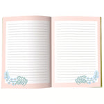 LANG Flower Market Luxe Journal by Laura Marshall featuring colorful folk-art floral artwork, 192 lined pages, and decorative printed page edges.