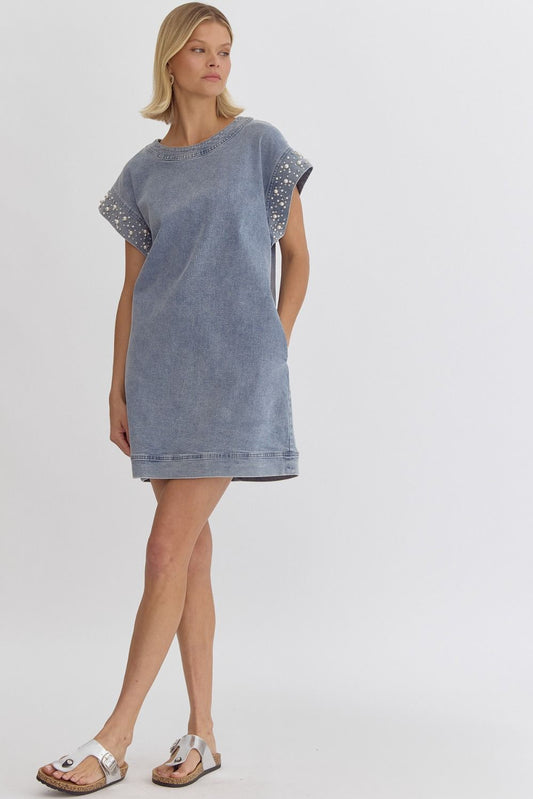 Denim Pearl Dress