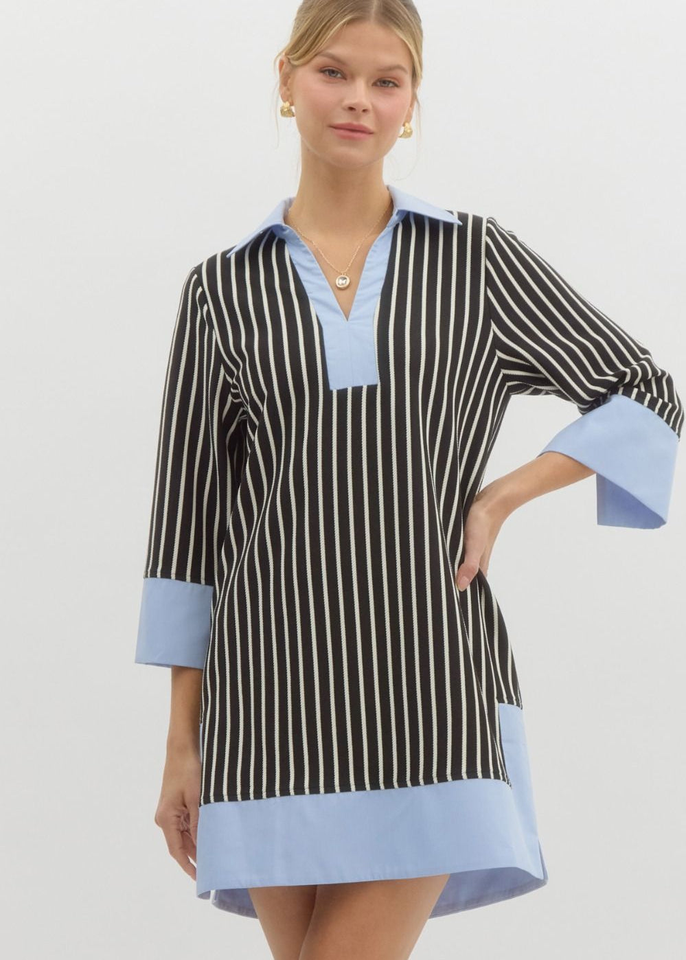 Peppy Stripe Shift Dress