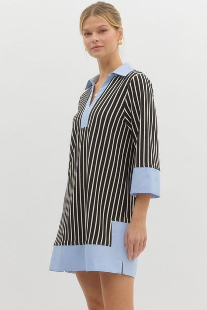 Peppy Stripe Shift Dress