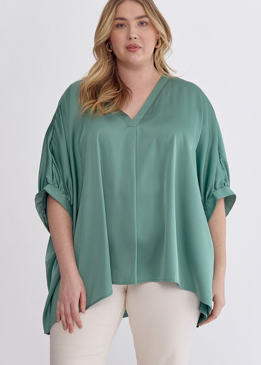 Puff Sleeve Satin Blouse