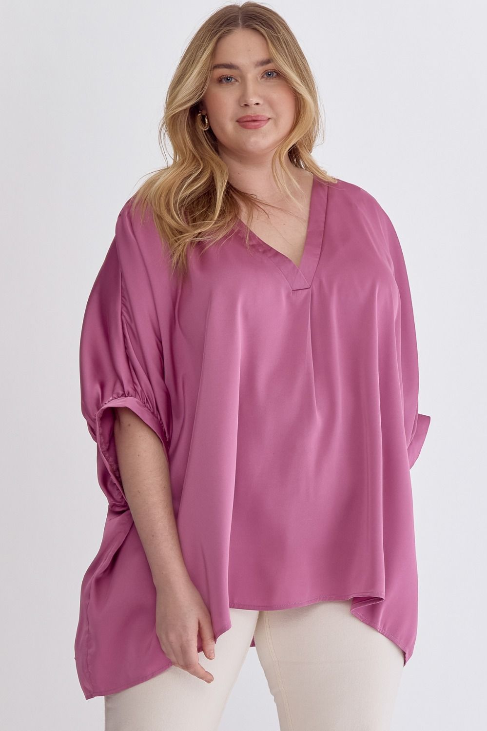 Puff Sleeve Satin Blouse