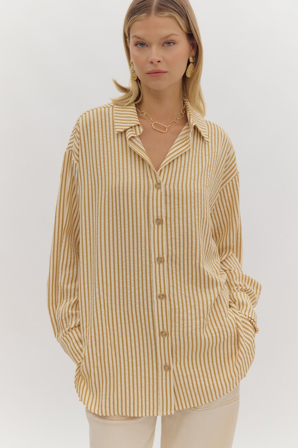 Coastal Stripes Oversized Shirt