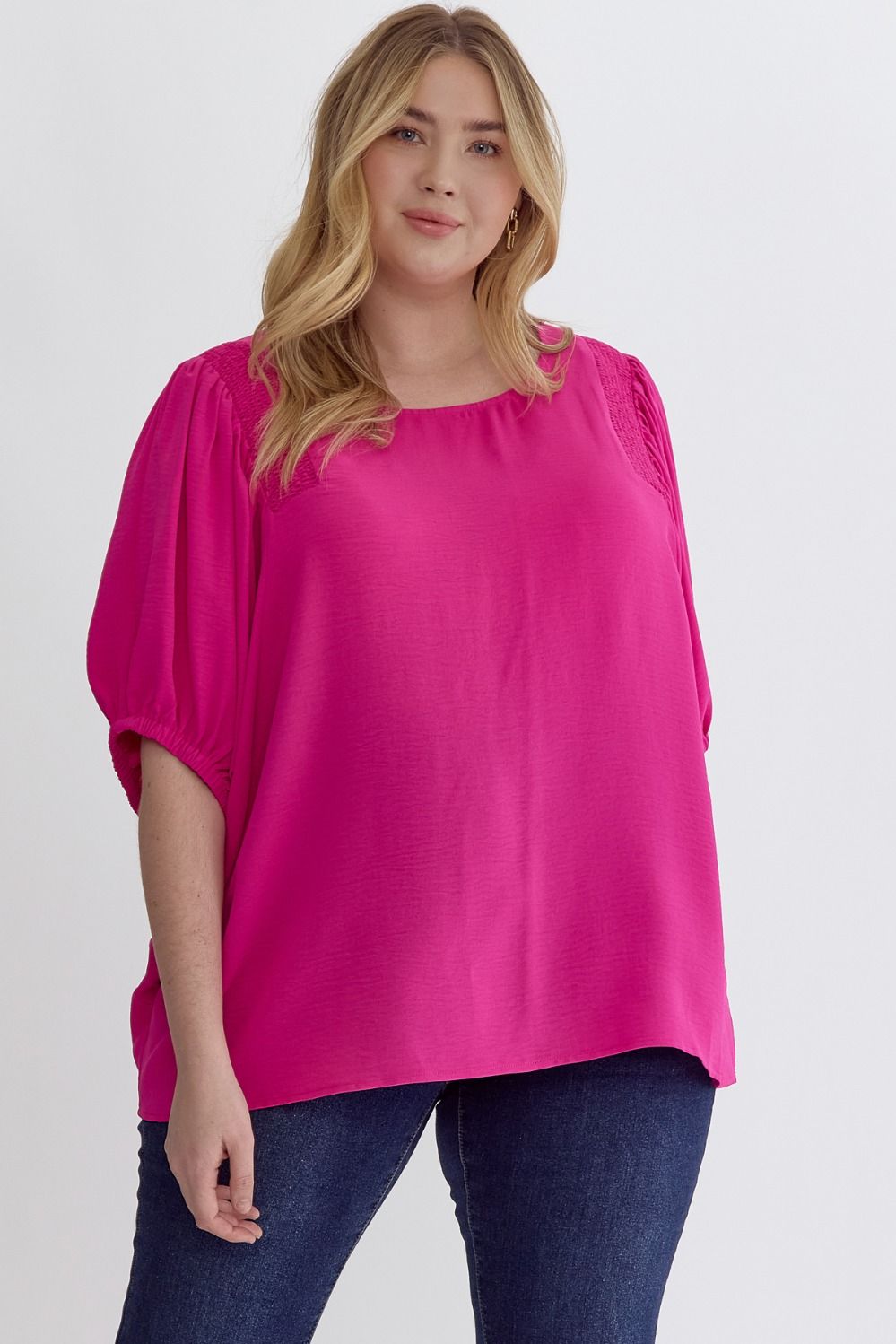 Solid Round Neck Blouse