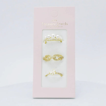 Whispering Pearl Ring Set