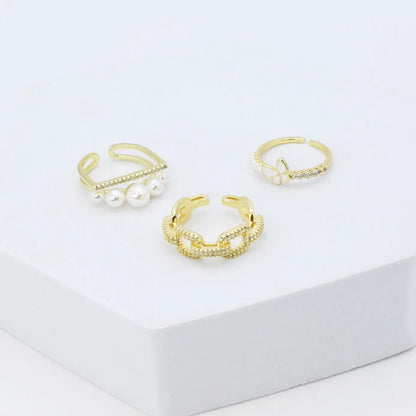Whispering Pearl Ring Set