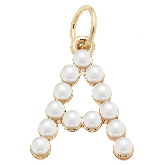 Pearl-Studded Letter Charm