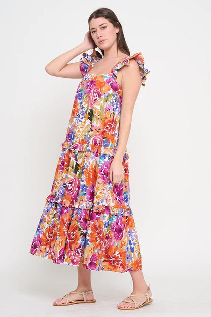 Fall Fiesta Ruffle Maxi Dress