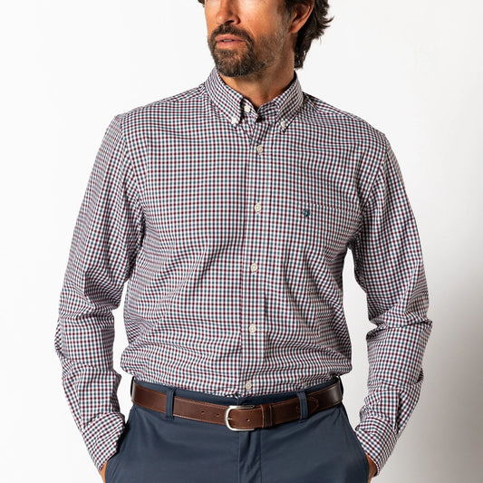 Performance Poplin Sport Shirt | Merill Gingham | Duck Head