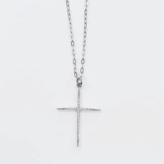 Full Of Grace Cross Necklace | Silver