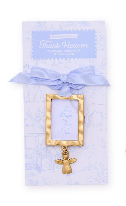 Thank Heaven Keepsake Ornament Photo Frame with Angel Charm on Gift Card