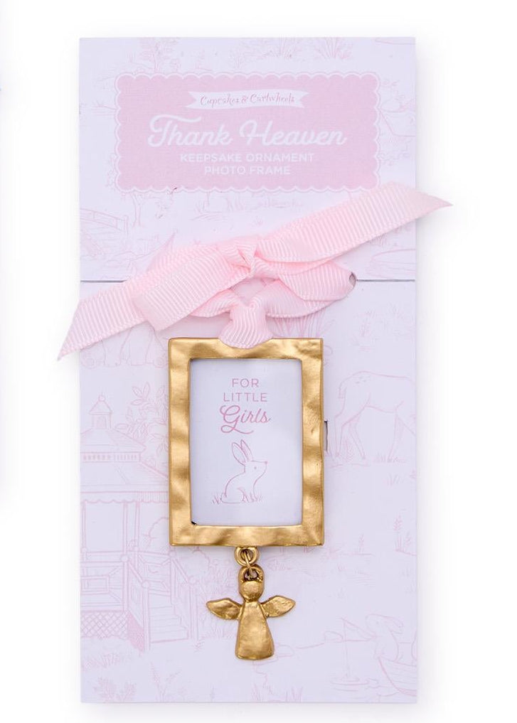 Thank Heaven Keepsake Ornament Photo Frame with Angel Charm on Gift Card
