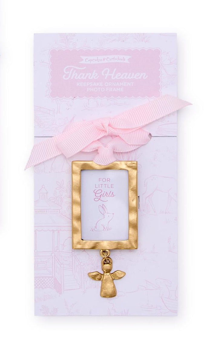 Thank Heaven Keepsake Ornament Photo Frame with Angel Charm on Gift Card