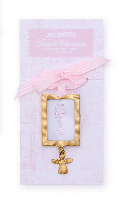 Thank Heaven Keepsake Ornament Photo Frame with Angel Charm on Gift Card