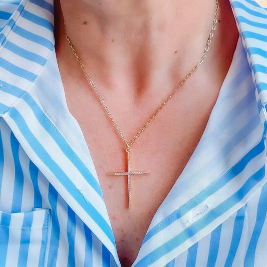 Full Of Grace Cross Necklace | Gold
