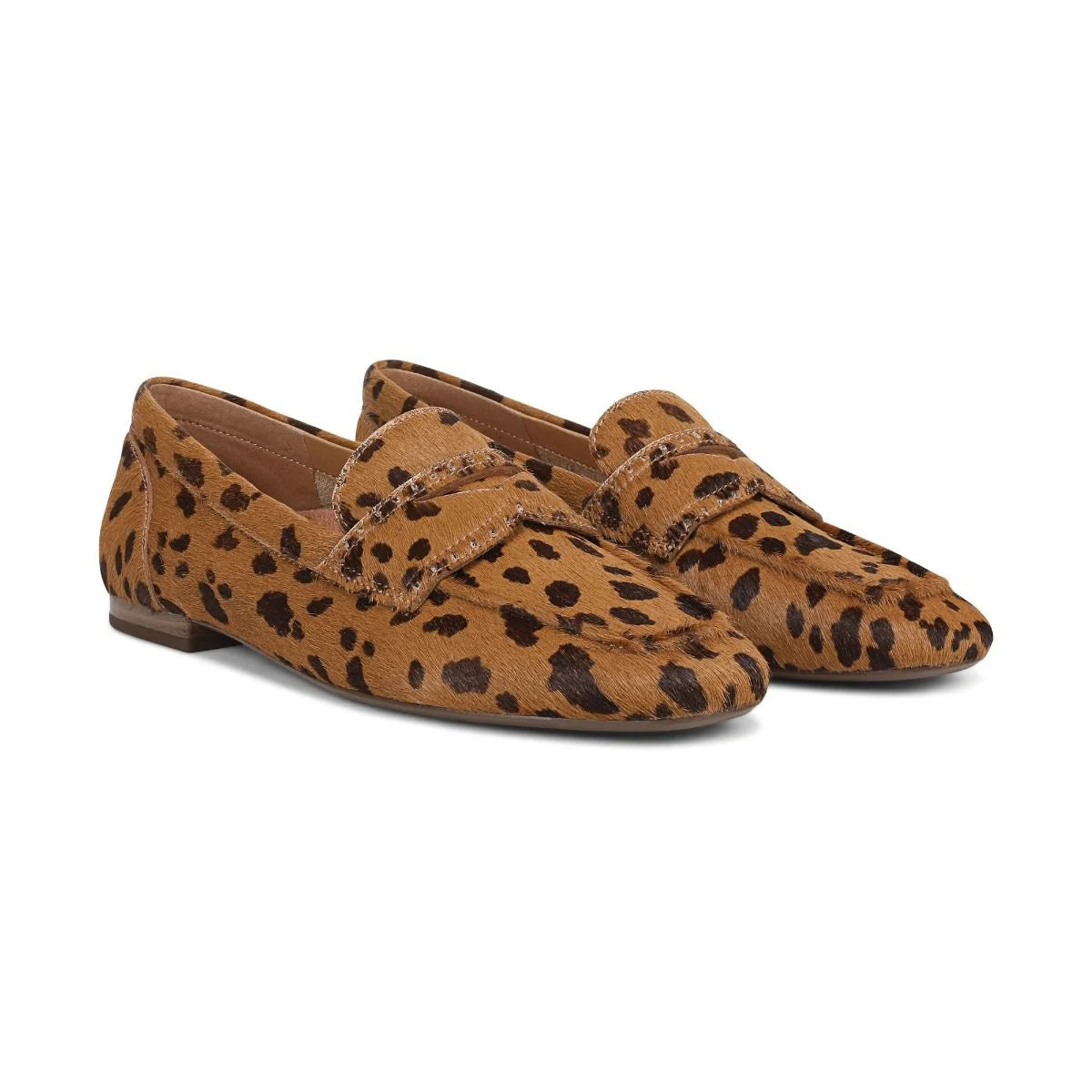 Sadie Tan Leopard Calf Hair Loafers